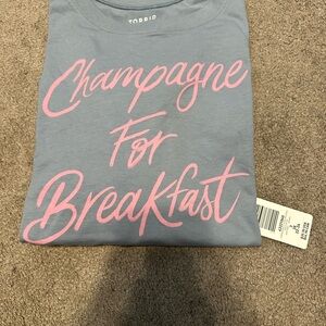 Torrid Blue Tee with Pink Script